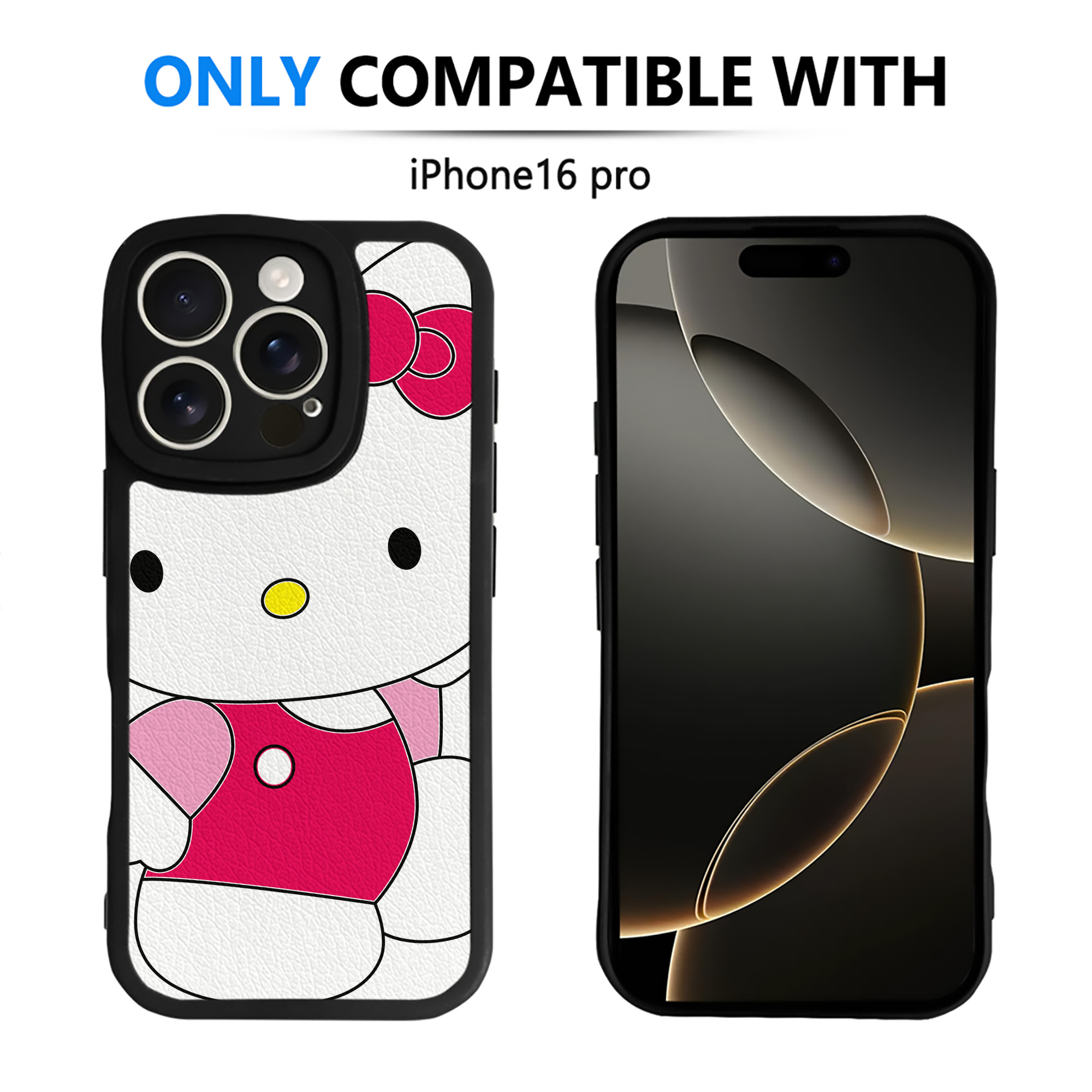 （画像用） Hello Kitty ハローキティ 【iPhone 16シリーズ対応】シリコンスマホケース（レザー調） 材質：シリコン
